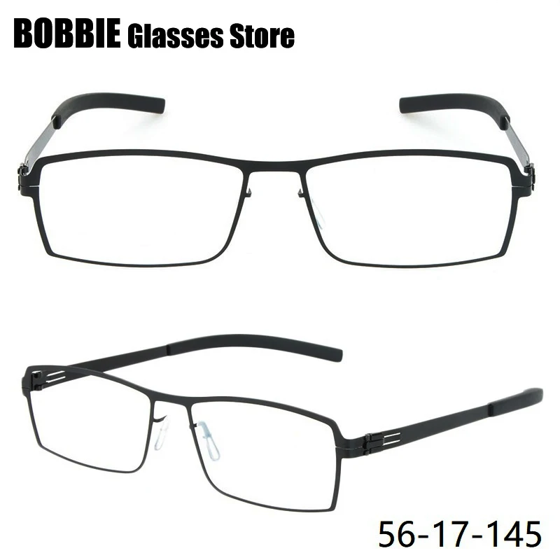 

Square Glasses Frame Men Screwless Small Thin Leg Eyeglasses Eyewear Fashion Spectacles Elite Business Style Germany Brand 5085
