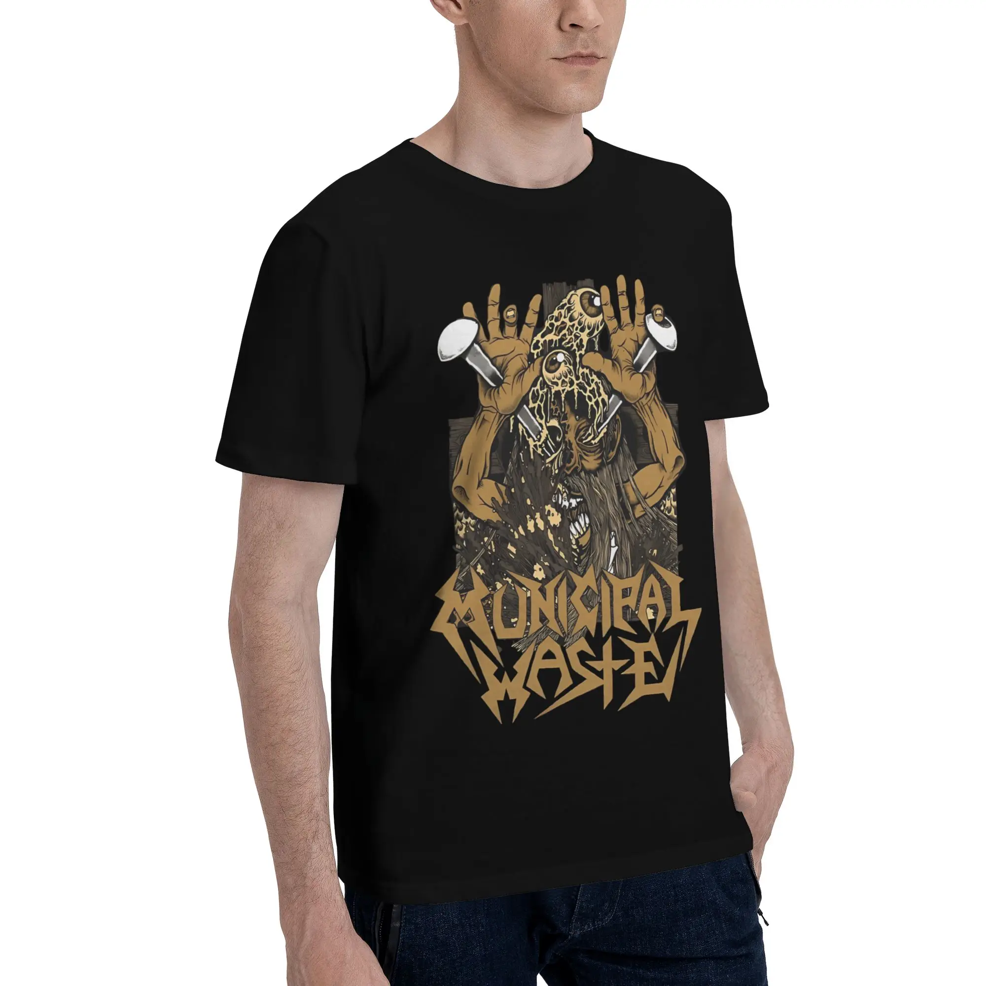 Albums Music Band American Vintage Best  Funny Graphic 100% Cotton T-Shirt Municipal Waste Tees Tops For Men