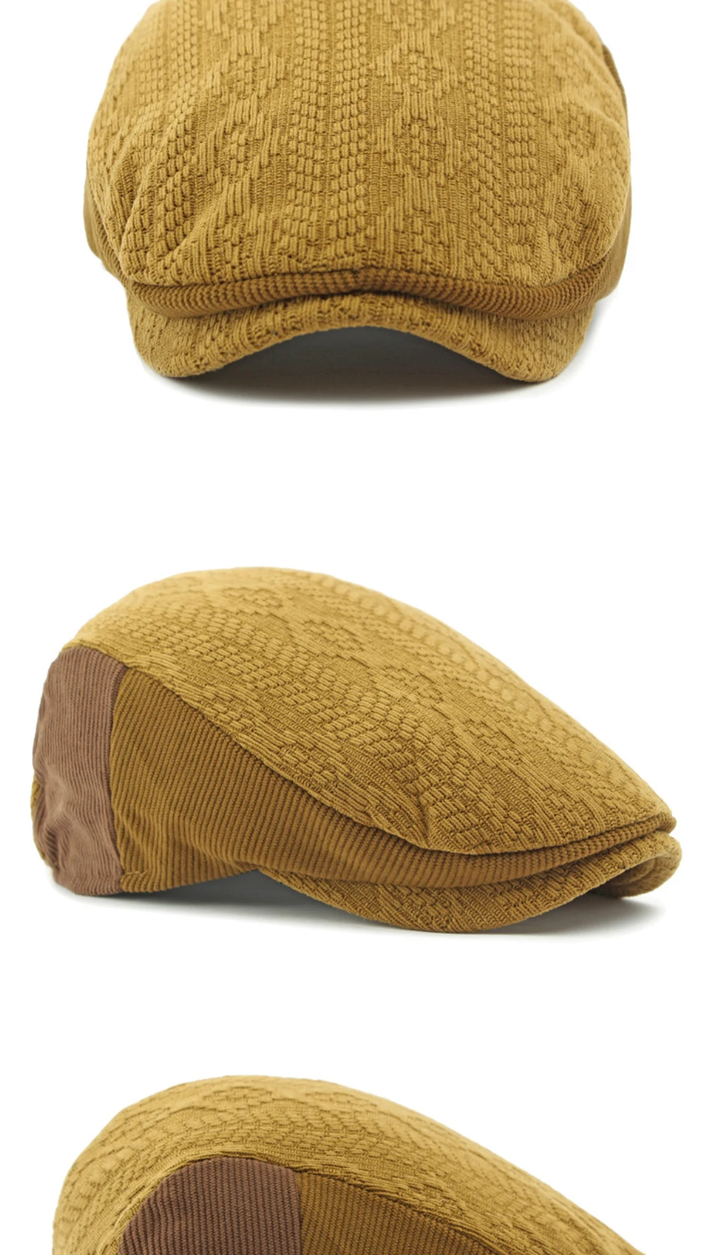 HT4577 Berets Herbst Winter Hut Kappe für Männer Frauen Vintage Gestrickte Baskenmütze Hut Männlich Weiblich Einstellbare Baskenmütze Kappe Unisex Ivy Flache Kappe – Detail 7