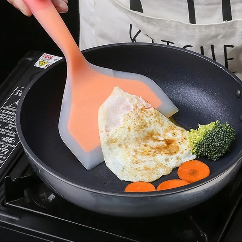 Silicone Spatula for Kitchen Utensils, Dual Color Transparent Handle, Non Stick, Heat-resistant Frying Spatula image 4
