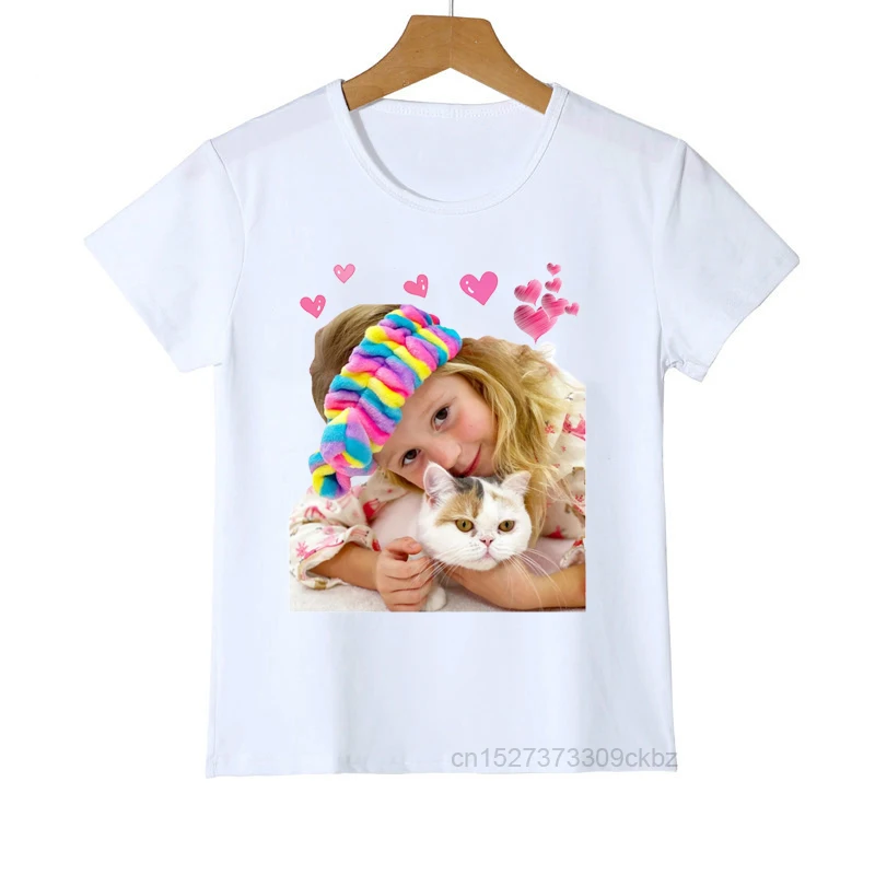 Lovely Like Nastya Print T Shirt Summer Tops For Girls Harajuku Kawaii Kids Clothes Fashion T-shirt Children'S Clothing