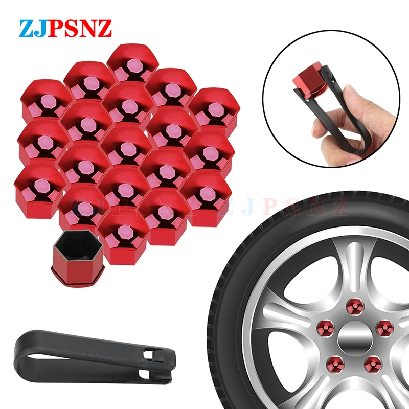 20Pcs Car Wheel Nut Cap Protection Cover Cap 17mm 19mm 21mm Anti-Rust Auto Hub Screw Cover Car Tyre Nut Bolt Exterior Decoration