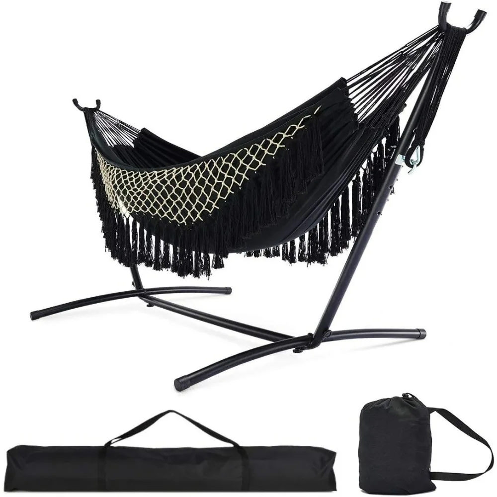 

Hammock With Stand 2 Person Heavy Duty, With Stand,Adjustable Steel Hammock Stand With Carrying Bag,Portable Hammock