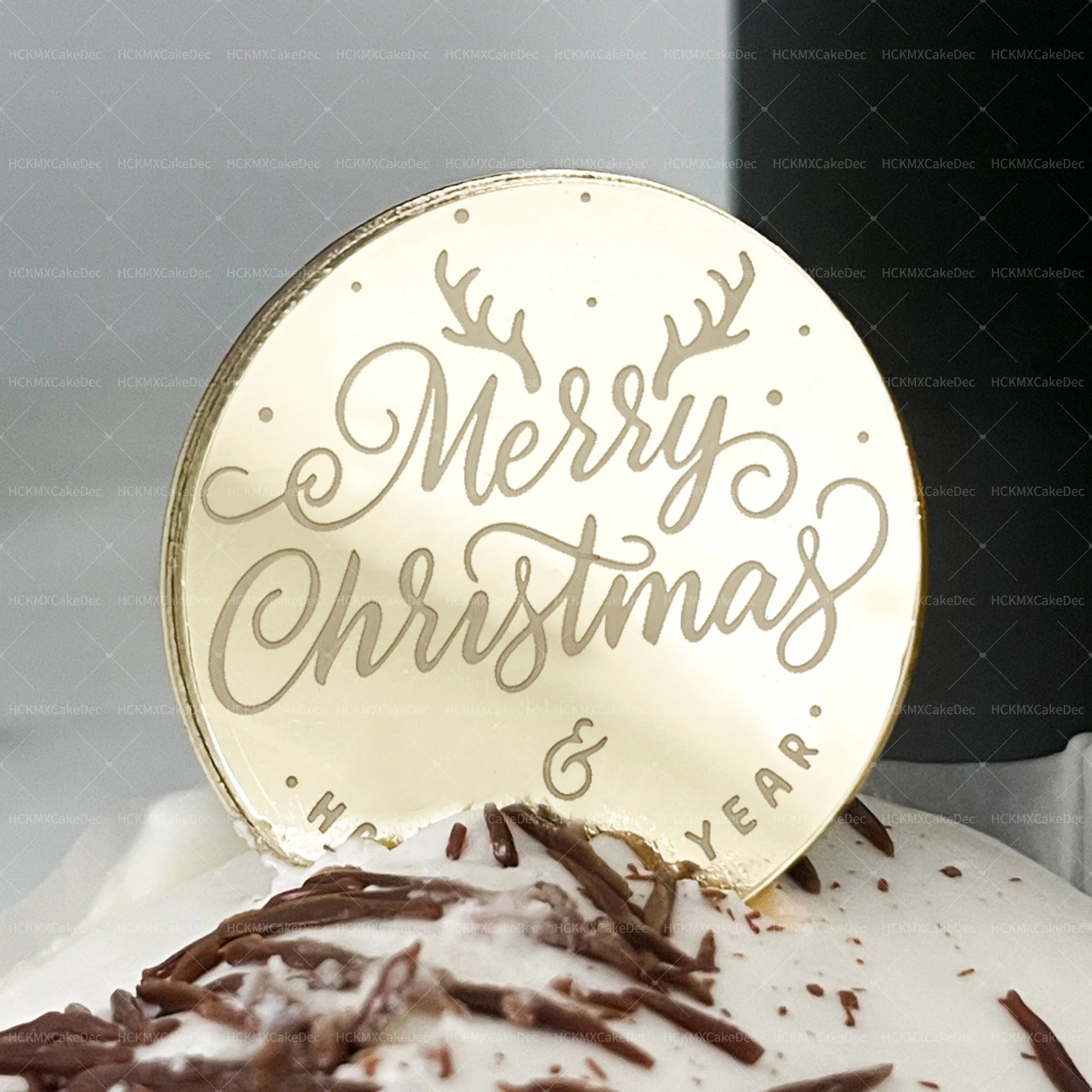 10 Stück Gold Silber Acryl Weihnachts-Cupcake-Topper für Weihnachtsparty-Kuchendekoration – Detail 4