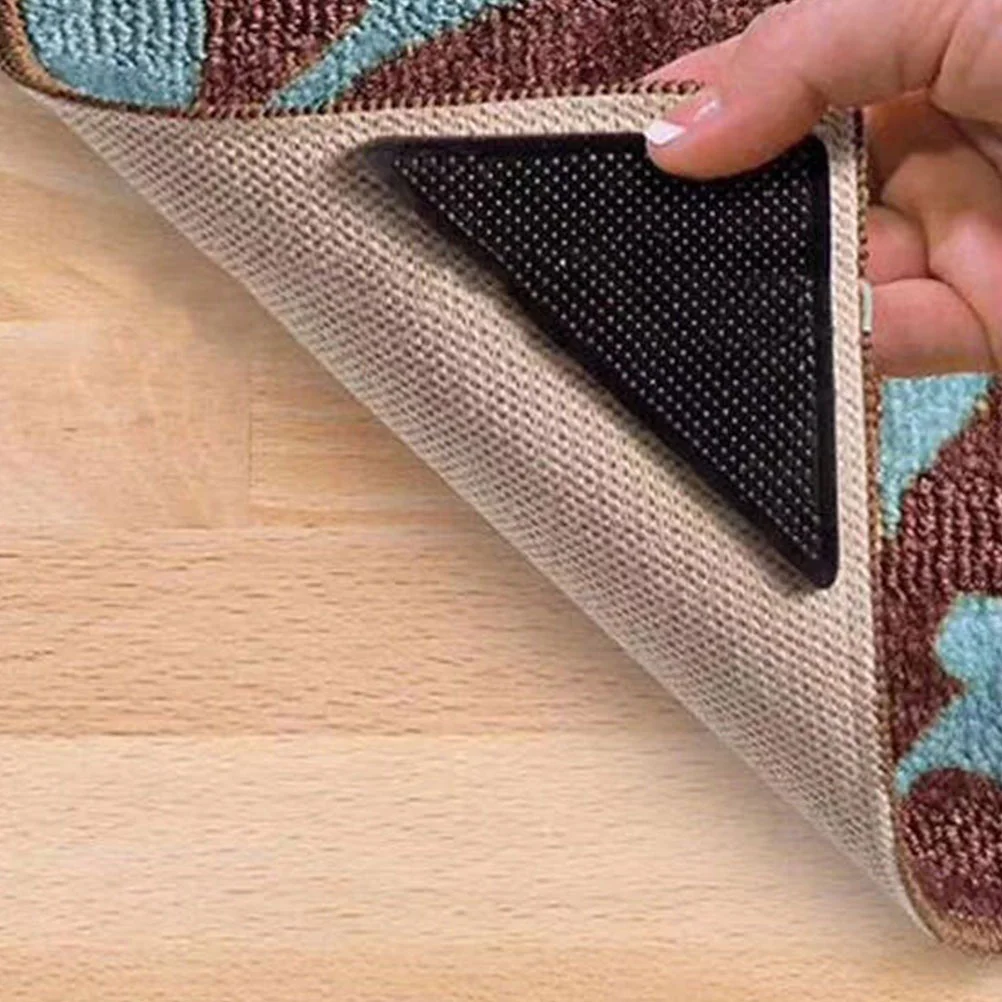 4 Pcs Carpet Fixer Rug Anti Slip Pad Non Pads for Hardwood Floors Non-slip Back