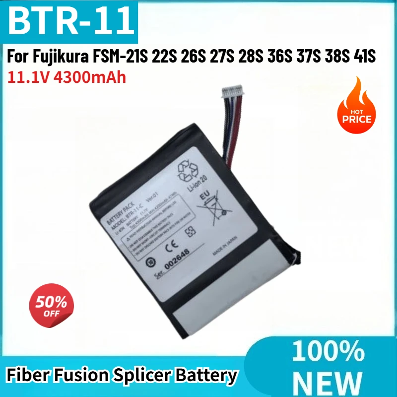 High Quality BTR-11 Battery 11.1V 4300mAh for Fujikura FSM-21S 36S 37S 38S 41S 22S 26S 27S 28S Fiber Fusion Splicer Brand New