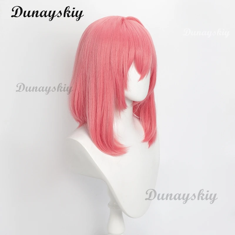 Anime 100 Kanojo Hanazono Hakari Cosplay Wig Pink Short Hair White Flower Hairpins Halloween Party Women Girls Props Accessory