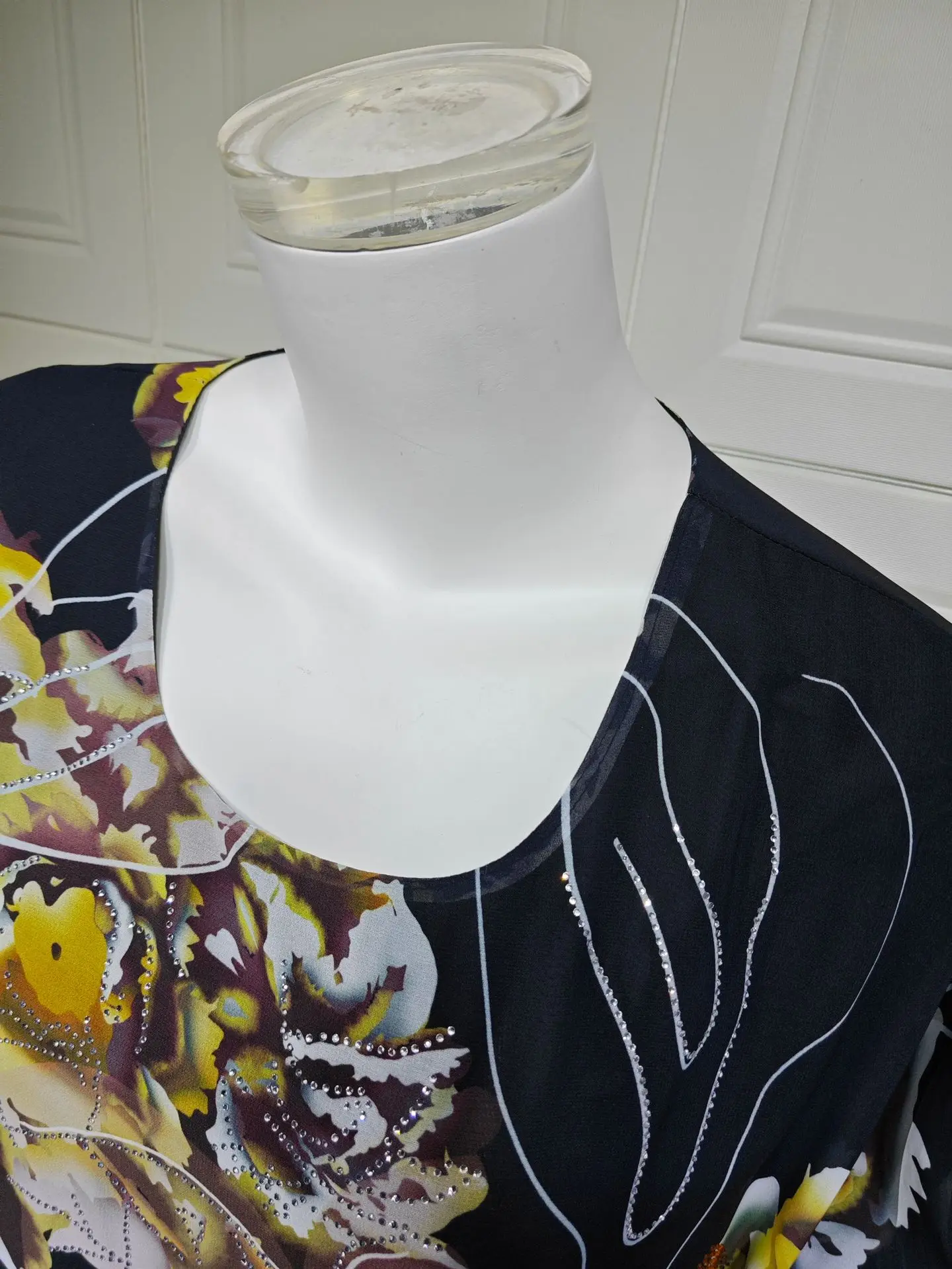 Sommer 2025, muslimisches Chiffon-Kleid, Strass, Fledermausärmel, Blumendruck, bescheidenes Abend-Partykleid für Frauen