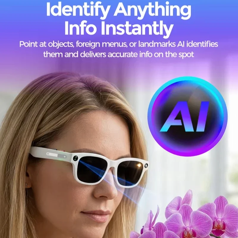 Lenovo 2026 8k AI Smart Glasses  HD Camera Shooting Video Recording Multifunction AI Translation Image Conversation Listen Music image 3