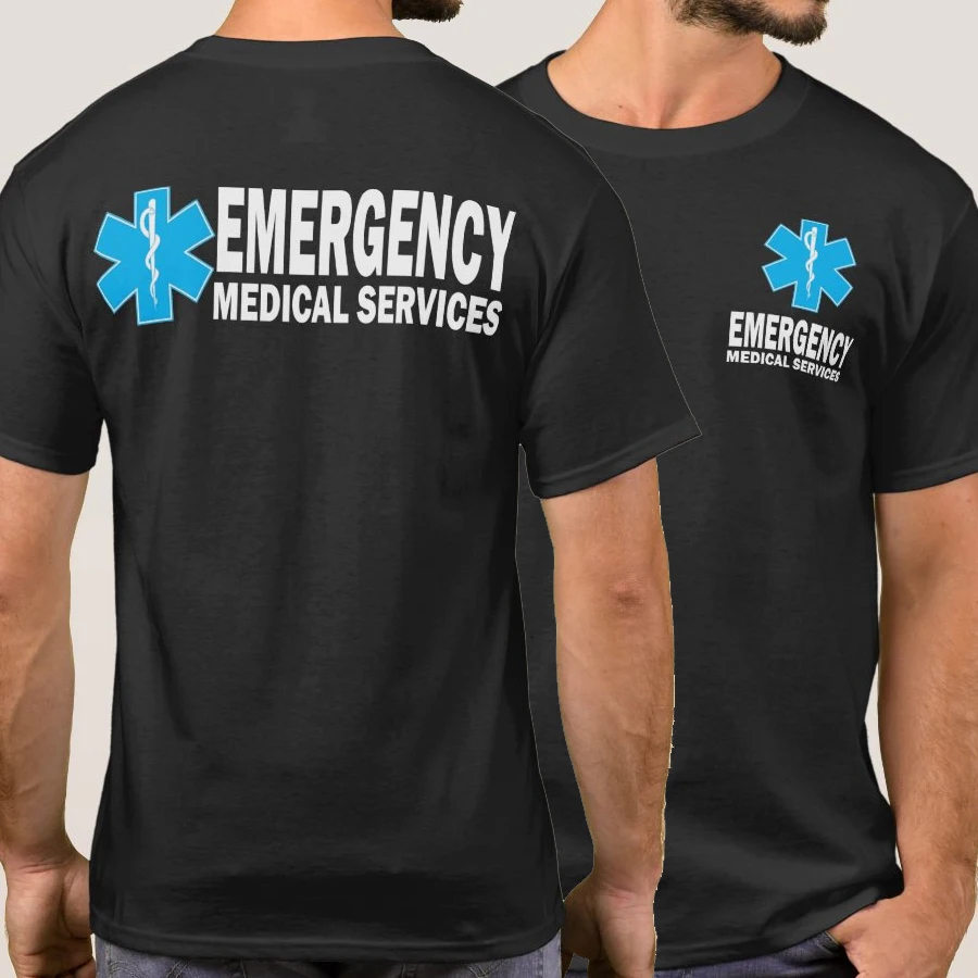 Star of Life EMS Medical Paramedics Duty Wear T Shirt. High Quality Cotton, Breathable Top, Loose Casual T-shirt S-3XL