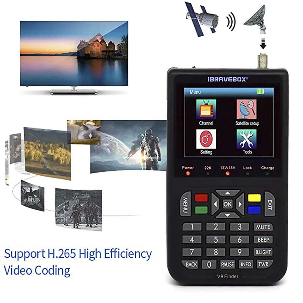 DVB-S2 satellite search instrument h.265 v9finder