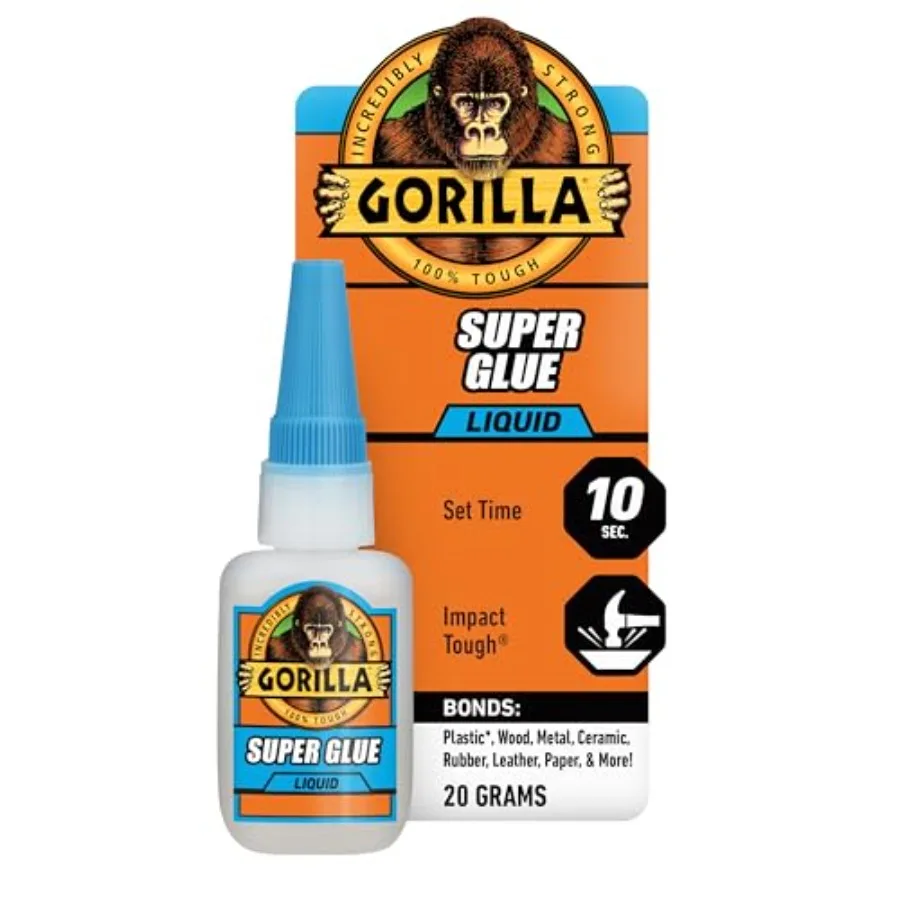 Super Glue, Clear Glue, 20 Gram Pack of 1 - All Purpose and Fast Setting for Projects and Repairs
