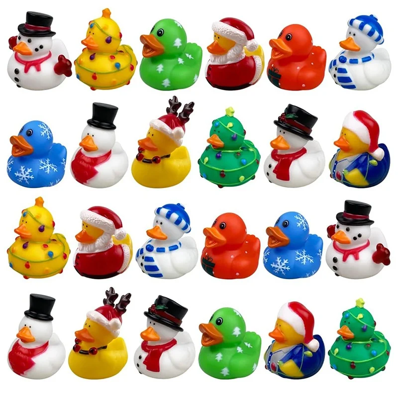 10-30個入り-クリスマスアヒル-バスタブおもちゃ-アソート-クリスマスギフト-バスおもちゃ-デコレーション-クリスマスパーティーの記念品-デコレーション-感謝祭用