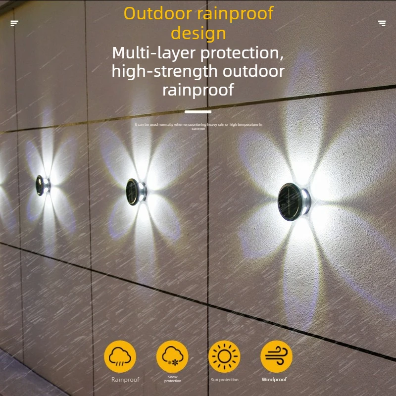 

Уличный настенный светильник на солнечной энергии, водонепроницаемый, для сада и ландшафта, точечный светильник для декоративного освещения двора виллы