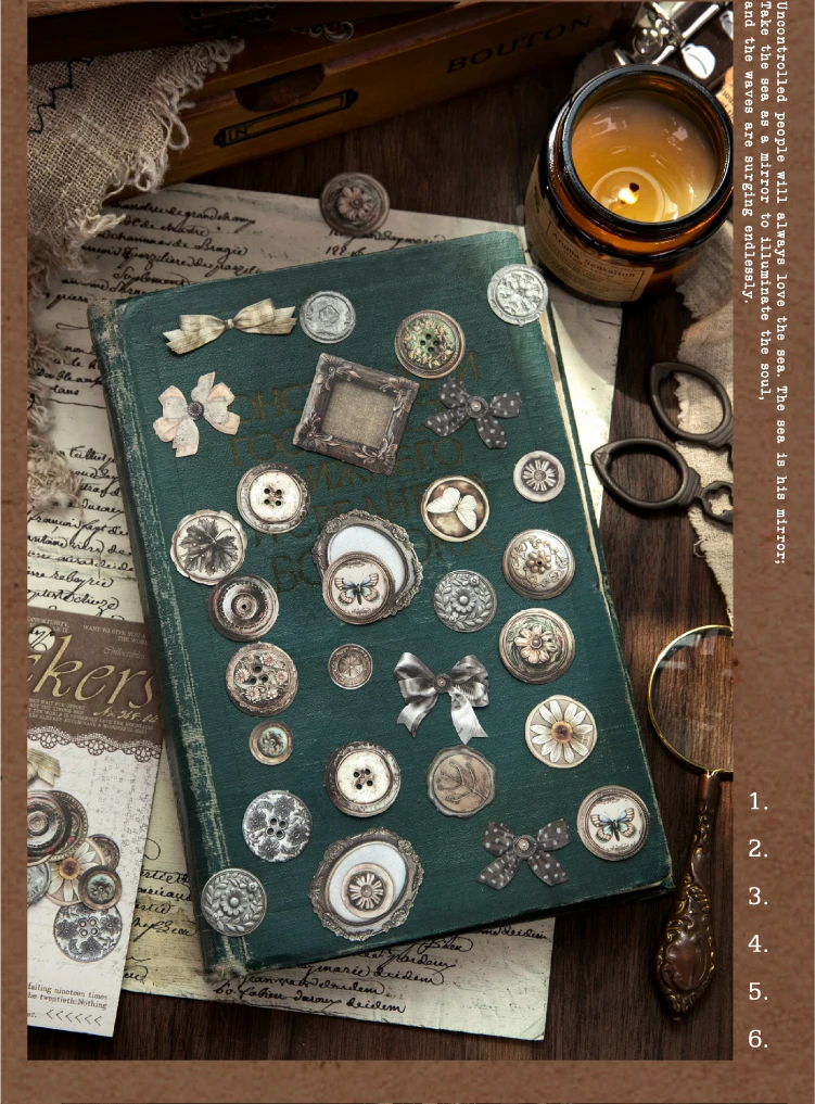 Journal GO 50 Stück Vintage Antik Kleine Gegenstände Aufkleber für Scrapbooking Collage Junk Journal Dekorative Schreibwaren Planer Deko-Sticker – Detail 8