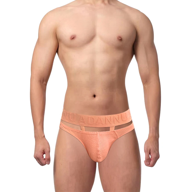  3pcs Cotton Sexy Slips Men's Panties Trunks Briefs Male Fashion Double Stripe Cutout Briefs for Men Gay Bikini Jockstrap Brief