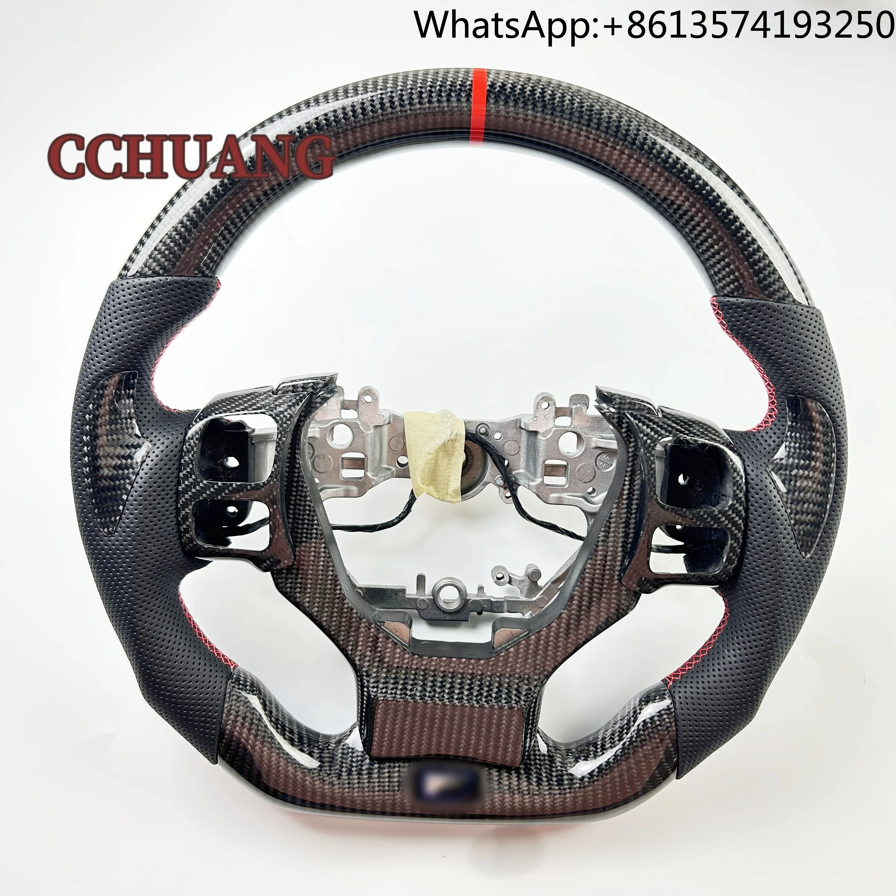 

Custom Black Perforated Breathable Leather Sports Style Carbon Fiber Steering Wheel for Lexus ES300 IS250 GS350