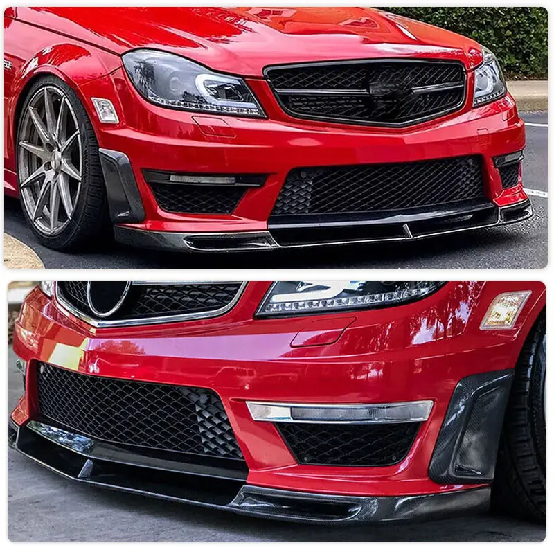 Front Bumper Side Air Vent Decoration Carbon Fiber For Mercedes Benz W204 C63 AMG 2012-2014 Air Insert Vent Cover Sticker