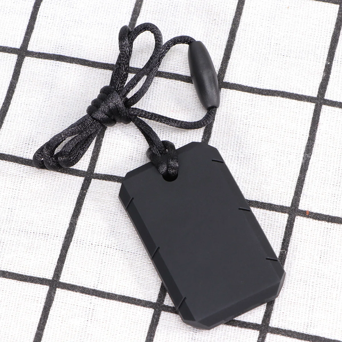 1 قطعة علامة الكلب عضاضة دائم المولي قلادة أسطح محكم لينة للأطفال التوحد وتخفيف التسنين الأسود #3