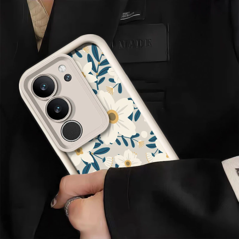 حافظة هاتف ناعمة لهاتف Vivo Y400 Pro Y300 Y72 Y55 Y53S Y52 Y51A Y50 Y200 Y100 Y89 Y81I Y77e Y76S غطاء زهور سميك مقاوم للصدمات #3