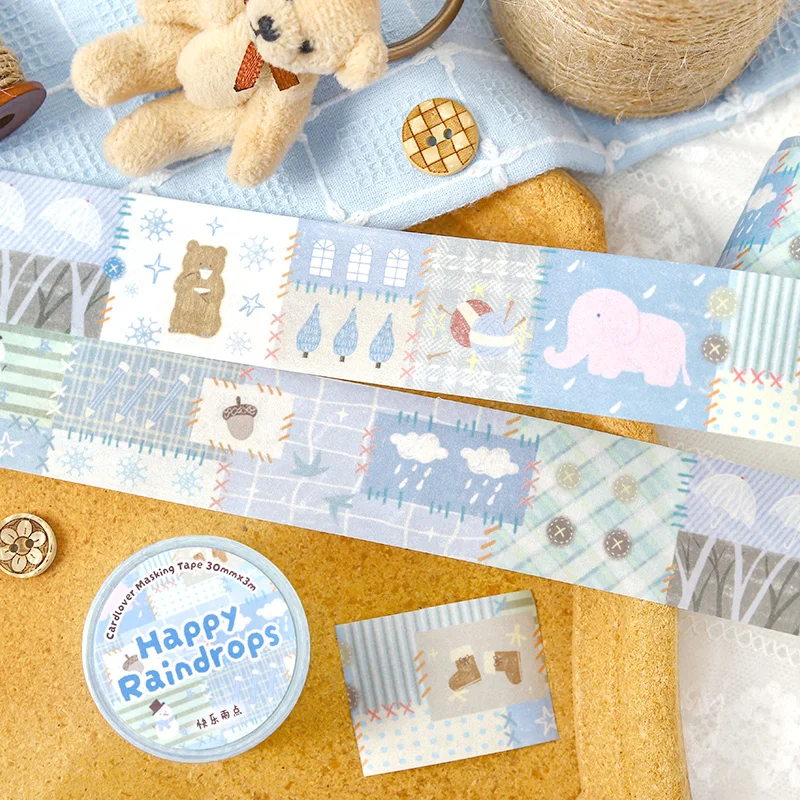 

3 * 300cm/roll Grain Line Time series Ins and paper tape creative handbook collage DIY scrapbook material aesthetic masking tape