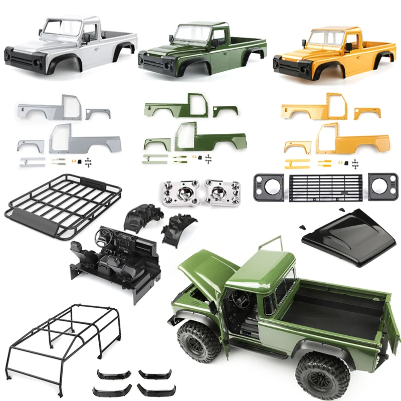 Simulation Metal 324mm Wheelbase 2 Doors Pickup Truck Body Shell for 1/10 RC Crawler Car Traxxas TRX4 DEFENDER RD110 Accessories