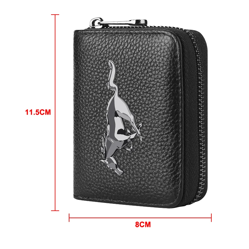 Leather Car Driver License Credit Card Holder Case Wallet Car Accessories For Mustang 2015 2017 2018 2005 2006 2007 2008 Shelby