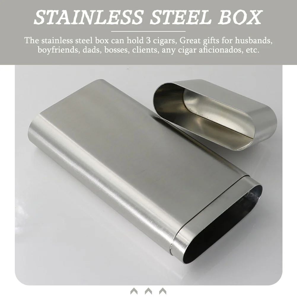 Case Box Tube Stainless Steel Holder Portable Ciggaret Travel Carrying Humidor Metal Storage Jar Single Tubes Pocket