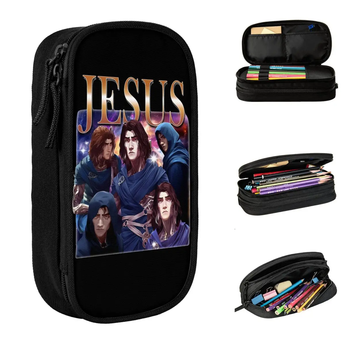 Arcane Anime Viktor Jesus Bootleg Gifts For Kids Pencil Cases Cartoon Pen Bag For Girl Boy Large Storage School Supplies