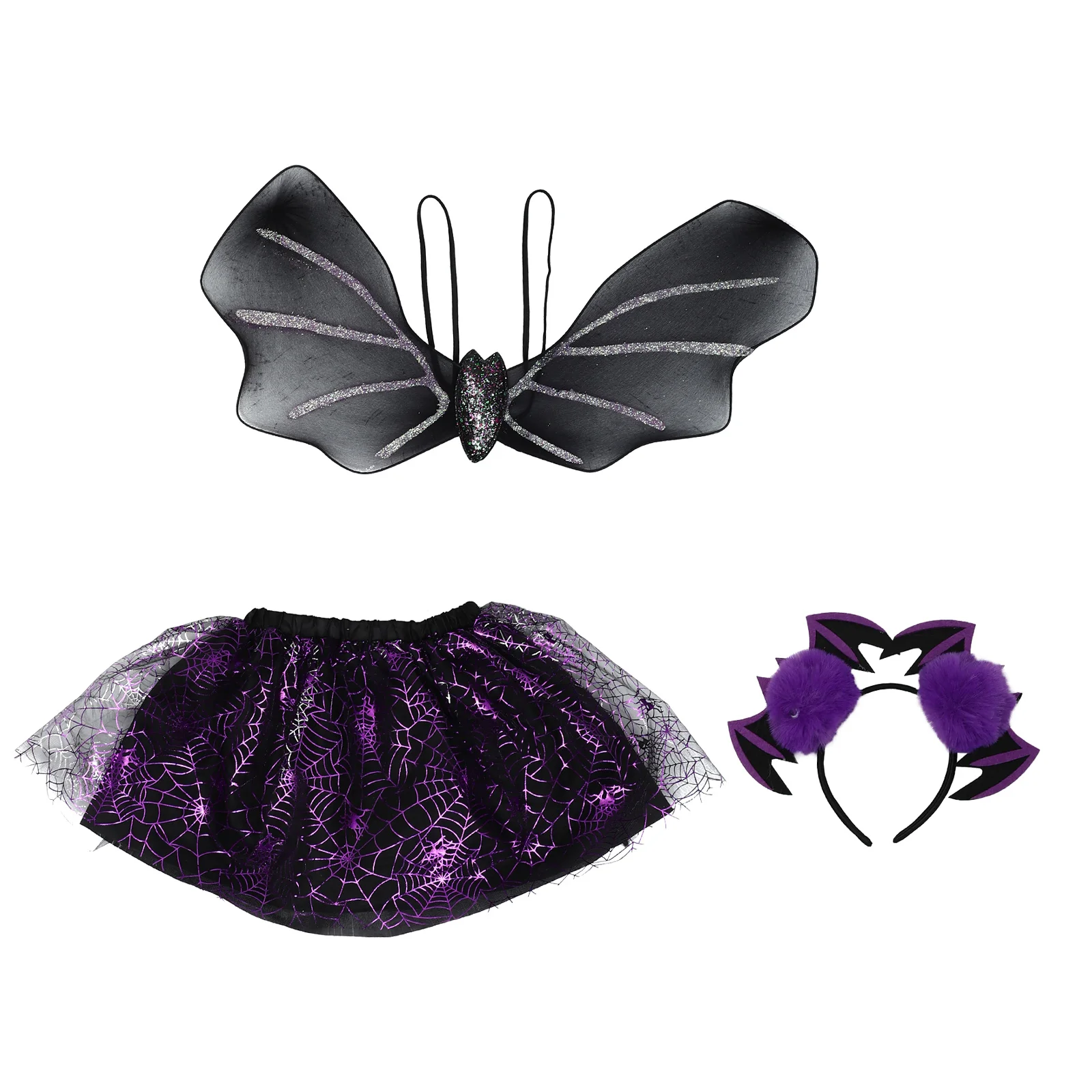 

Wings Props Bat Costume Girls Kids Clothes Cosplay Halloween Party Clothing Masquerade Accessories Role Playing Set Lightweight