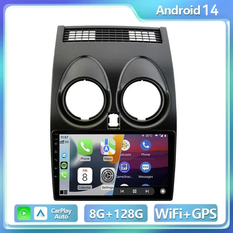 

2Din Android 14 Car Radio Multimidia Video Player Auto Stereo For Nissan Qashqai 1 J10 2006-2013 DSP GPS Navigation 4G Carplay