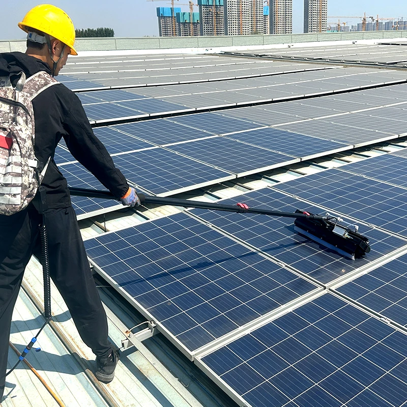 Photovoltaic Standard Solar Panel Rotary Cleaning Robot Brush Factory Outlet Manual Rotating Electric Water / Dry Roller Brush