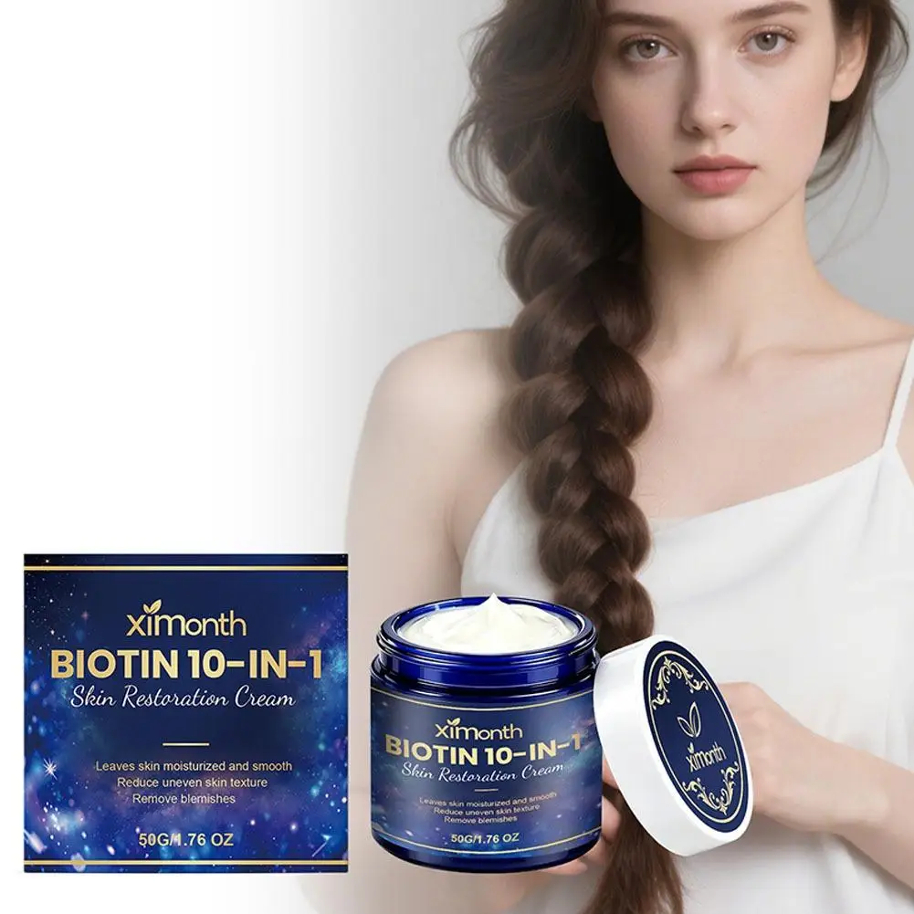 Facial Neck Moisturizing Cream 50g 10 In 1 Biotin Skin Care Lotion Hydrating Smooth Body Daily Rejuvenate Increase Elasticity