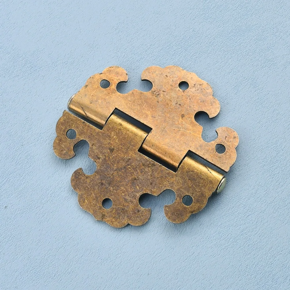 6pc Antique Bronze Furniture Hinges Jewelry Box Decorative Hinges Vintage Wooden Cases Jewelry Boxes Cabinets hardware fittings
