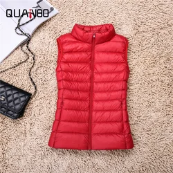 Womens Mouwloze Pufferjack Plus Size 5xl 7xl 8xl Vrouwelijk Ultra Lichtgewicht Inpakbare Mode Kraag Casual Donzen Vest