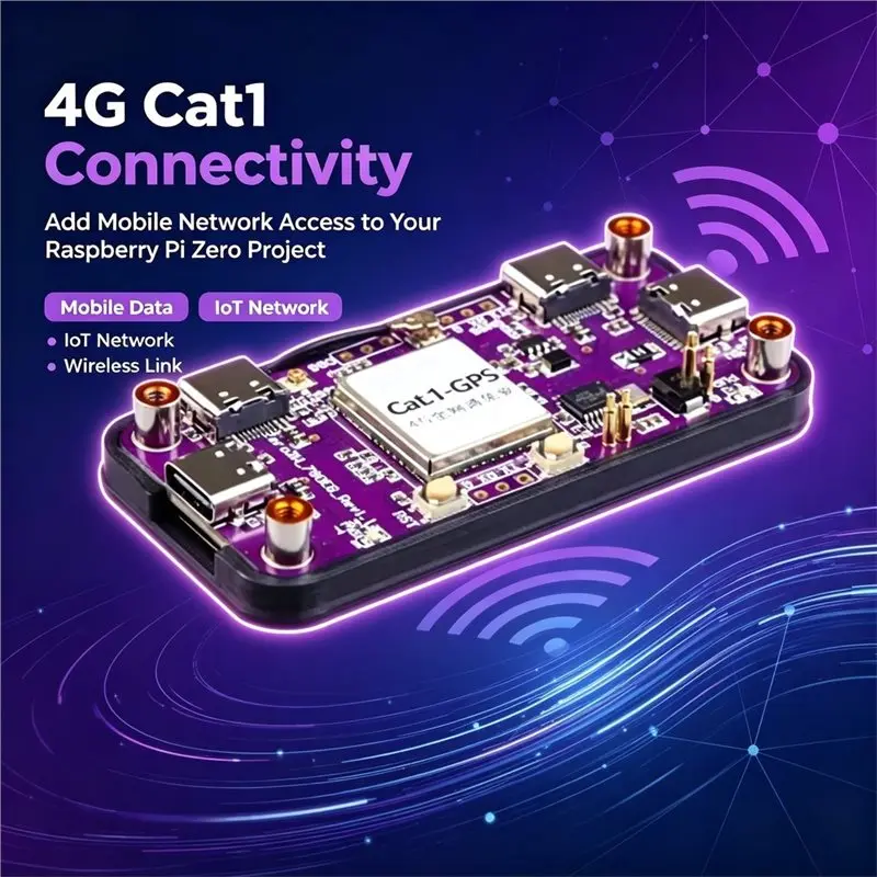 Hot Selling-For Raspberry Pi Zero 4G CAT1 Expansion Board, Hub Module With USB Port, EA/EU Bands, Ideal For Iot Projects