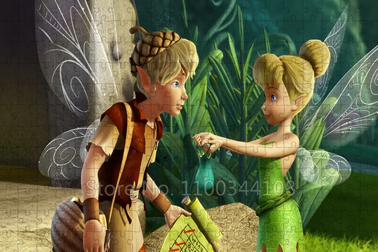 Tinkerbell Jigsaw Puzzles Disney Movie Fairy 300/500/1000 Pcs Puzzle Cartoon Educational Toys for Children Handmade Collectible