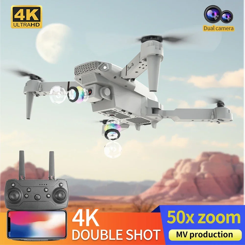2026 New E88 Drone Offers Foldable Design Big Screen 8K Dual Camera GPS Brushless Motor Obstacle Avoidance for RC Toys Gifts