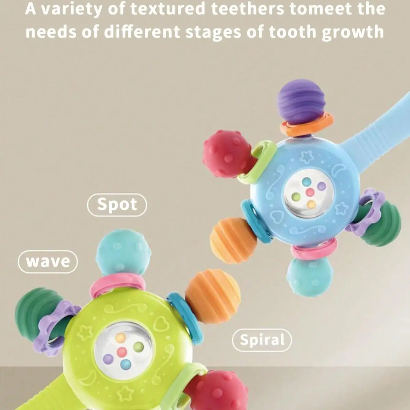 Juguete sonajero mordedor para bebé, juguete para la dentición del bebé, juguete sensorial para bebé, juguete de educación temprana, juguete de entrenamiento de habilidades motoras, regalo de cumpleaños para