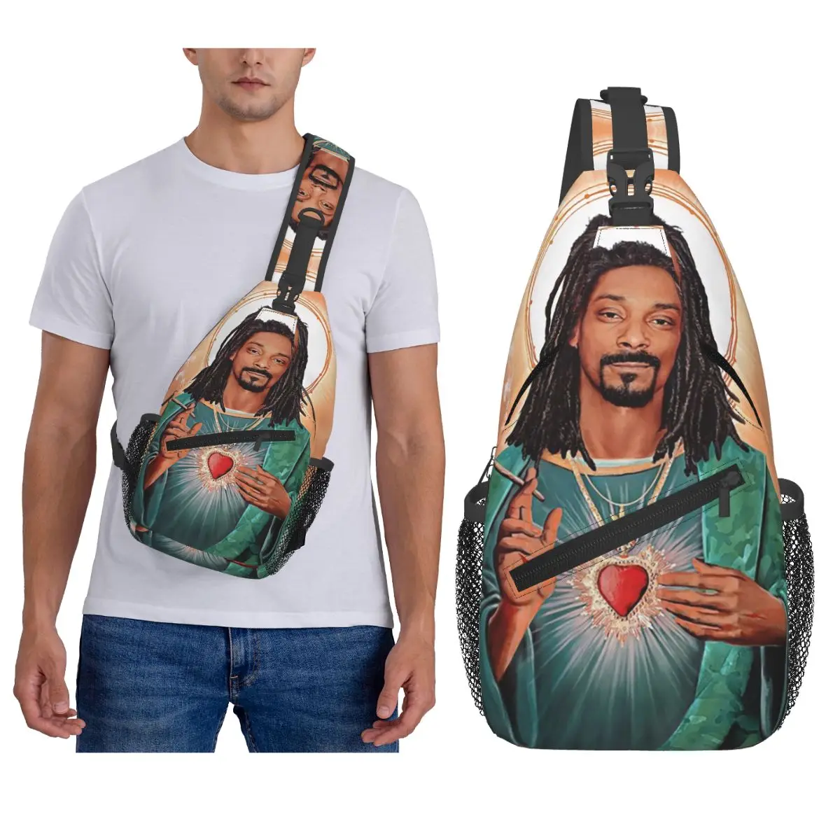 

Snoop Dogg Goes Иисус нагрудная сумка мужской слинг рюкзак через плечо нагрудная сумка дорожный походный рюкзак сумка на плечо