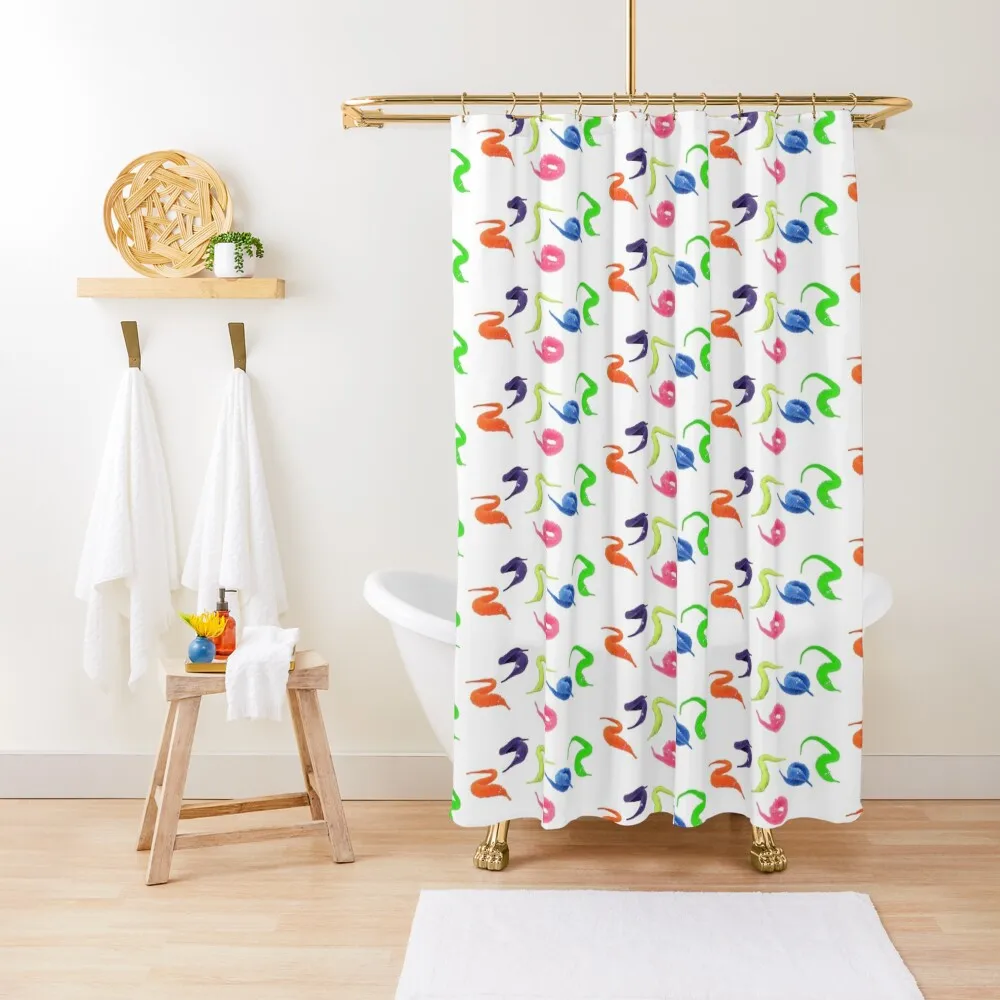 

worm on a string pattern Shower Curtain Bathroom Shower Set Washable Waterproof Fabric Shower Bathroom Accessory Curtain