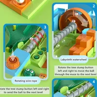 Children's Pinball Maze Track Game,Kids Track Desktop Game Jungle Crossing Adventure Ball Ball Track Table Toy for 3-6 Year Old