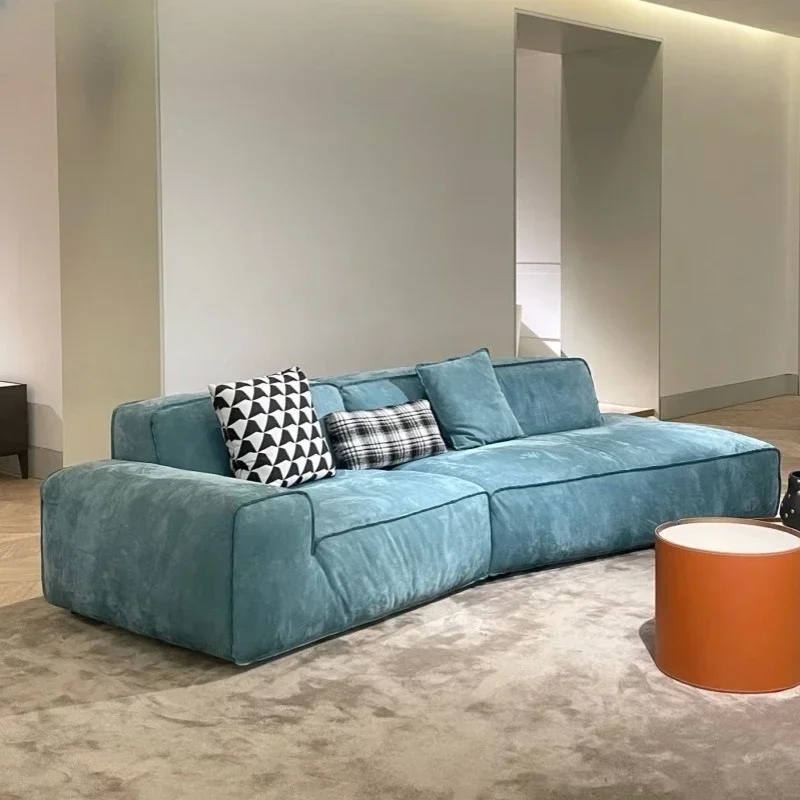 Designer matte cloth special-shaped corner dopamine big black cow special-shaped sofa