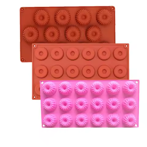 Mini Donut Chocolate Mold 3D Swirl Gummy Silicone Mould Pudding Candy Fondant Moule Cake Decorating Tools Kitchen Accessories