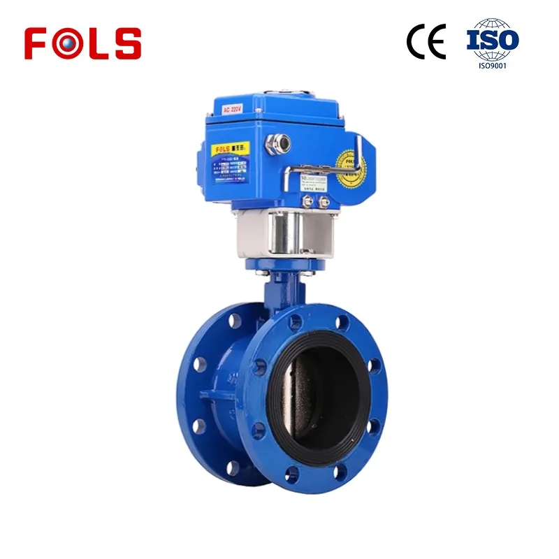 DN300 12 Inch PN16 Double Flange Ductile Iron Electric Actuator Butterfly Valve IP65 Motorized Water Valve