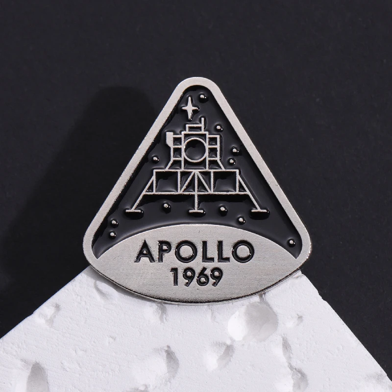 Apollo 11 Lunar Module 1969 Enamel Pin Lunar Landing Program Rocket Brooch Collection Commemoration Badge for Lapel Jewelry