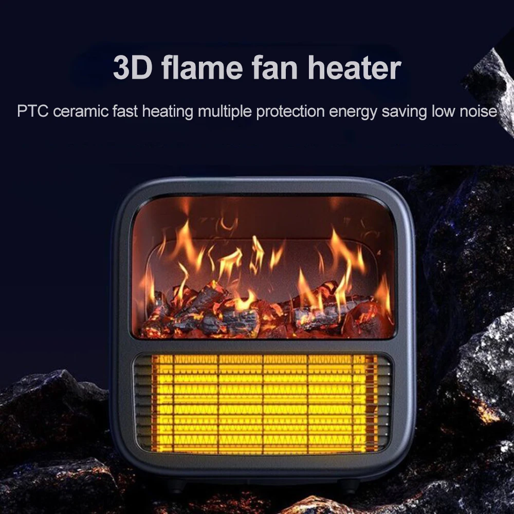 

New Heater Fan Household Heater Indoor Desktop Electric Heater Ceramic Heating Charcoal Small Heater Sell Like Hot Cakes