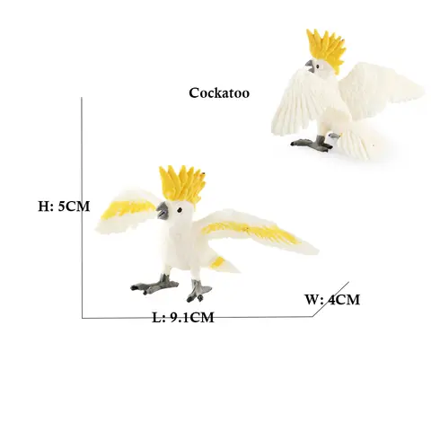 Skogsdjur Leksaksfigur Ara Papegoja Kakadua Undulat Fågelfigurer Djungeldjursfigurer Actionfigurer Leksaker för Barn 10 best sales djungeldjur - №3