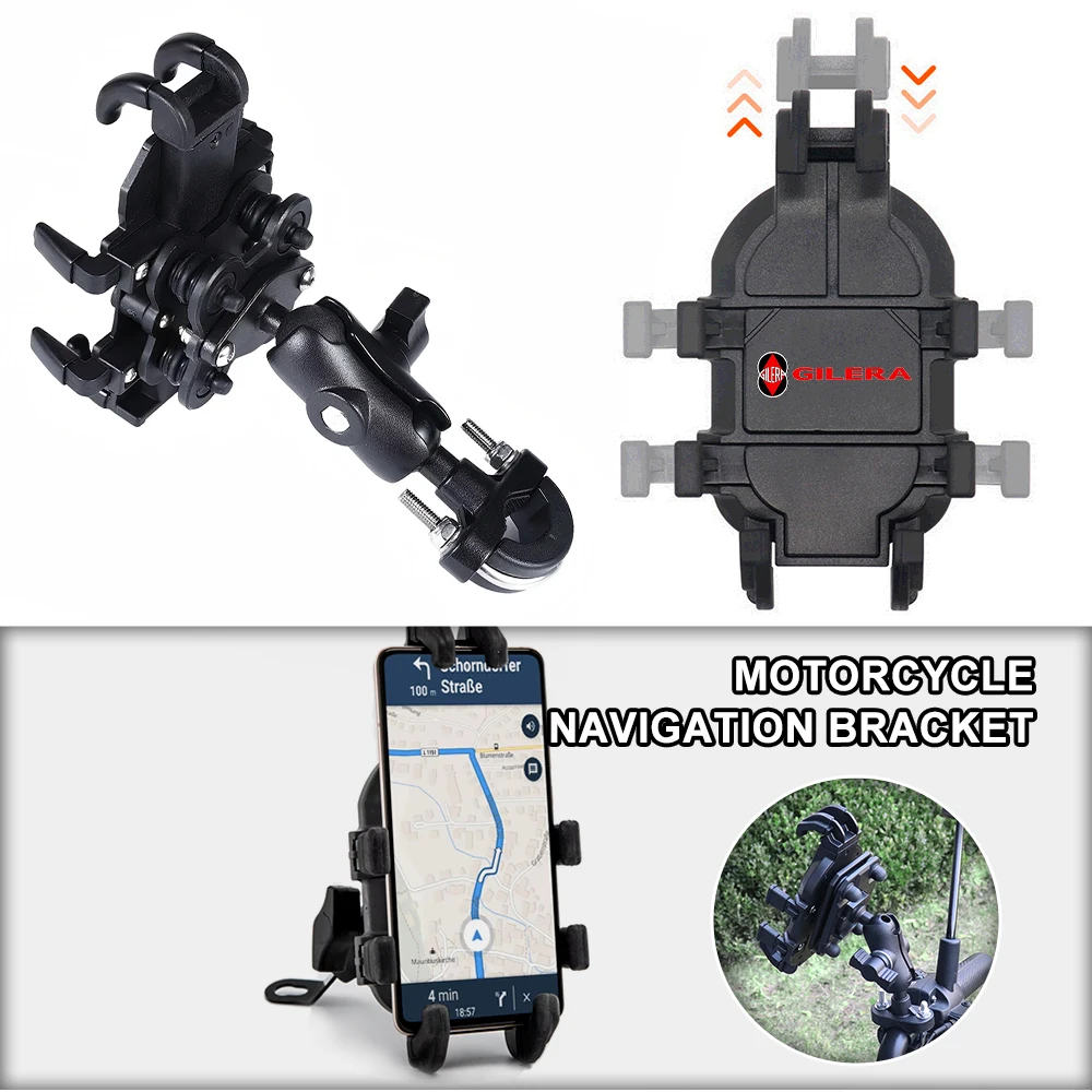 Soporte para teléfono de motocicleta, diseño plegable, soporte de navegación mejorado para Gilera GP800 Fuoco Nexus 500 Runner 125 200 NEXUS250