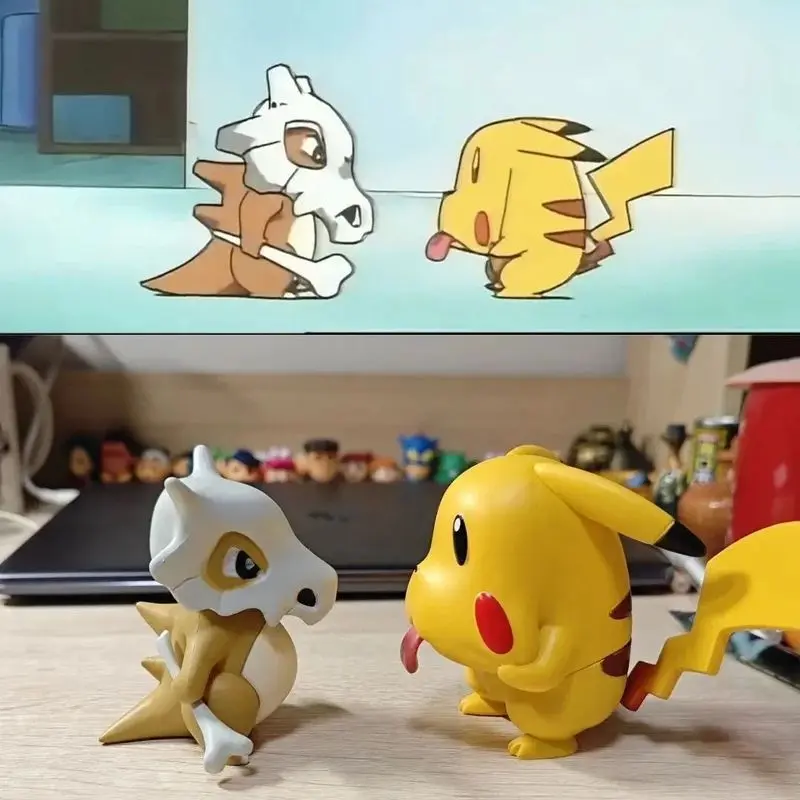Figura de Pokémon Cubone Grimace Pikachu de 7cm, adorno bonito de dibujos animados, modelo de coche de escritorio y decoración, regalo de Festival coleccionable
